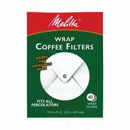MELITTA White Wrap Coffee Filter, 40PK 627402